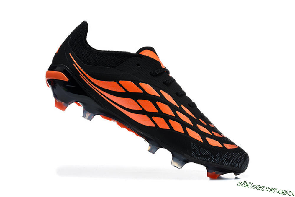 Adidas Predator 26 Elite FG Firm Ground Soccer Cleats - Black/Vibrant Orange/Shadow Black 7