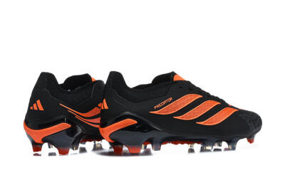 Adidas Predator 26 Elite FG Firm Ground Soccer Cleats - Black/Vibrant Orange/Shadow Black
