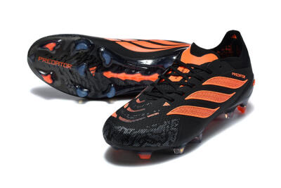 Adidas Predator 26 Elite FG Firm Ground Soccer Cleats - Black/Vibrant Orange/Shadow Black
