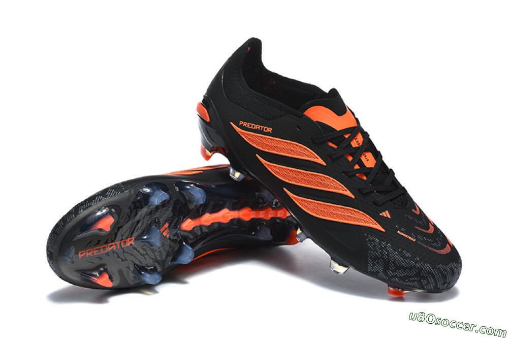 Adidas Predator 26 Elite FG Firm Ground Soccer Cleats - Black/Vibrant Orange/Shadow Black 4