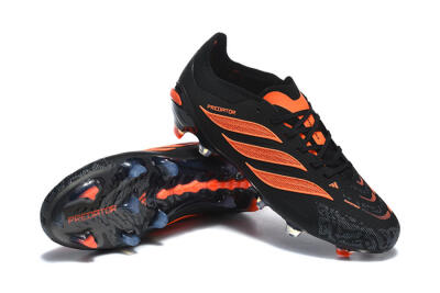 Adidas Predator 26 Elite FG Firm Ground Soccer Cleats - Black/Vibrant Orange/Shadow Black