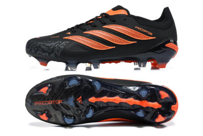 Adidas Predator 26 Elite FG Firm Ground Soccer Cleats - Black/Vibrant Orange/Shadow Black