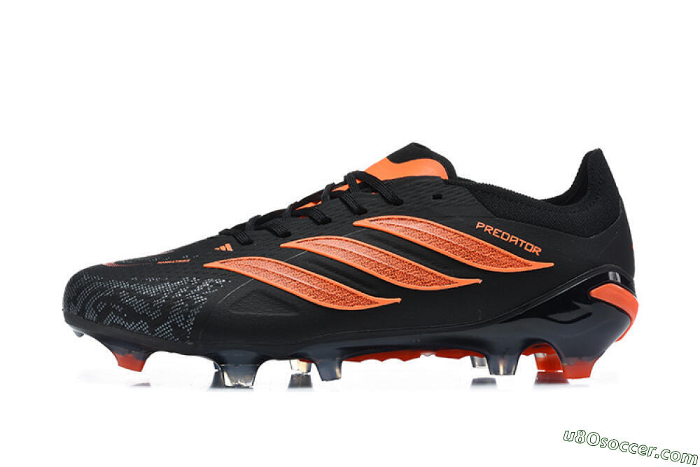 Adidas Predator 26 Elite FG Firm Ground Soccer Cleats - Black/Vibrant Orange/Shadow Black 2