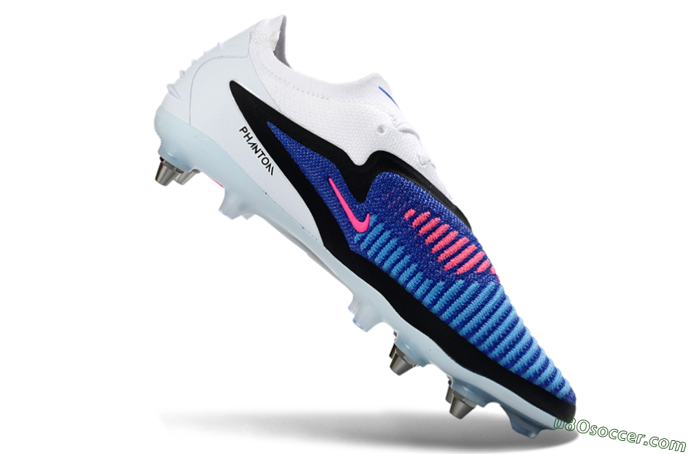 Nike Phantom 6 Elite Low SG Soft Ground Soccer Cleats - Blue/Electric Blue/Neon Pink 4