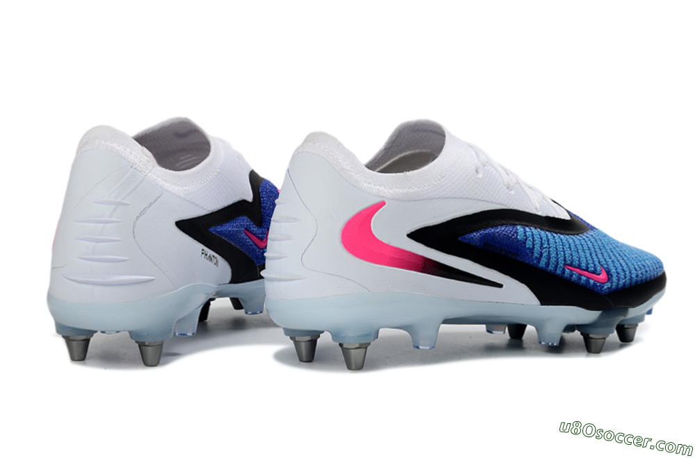 Nike Phantom 6 Elite Low SG Soft Ground Soccer Cleats - Blue/Electric Blue/Neon Pink 6
