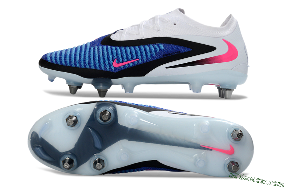 Nike Phantom 6 Elite Low SG Soft Ground Soccer Cleats - Blue/Electric Blue/Neon Pink 0