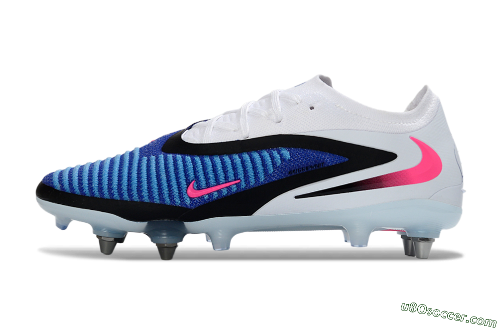 Nike Phantom 6 Elite Low SG Soft Ground Soccer Cleats - Blue/Electric Blue/Neon Pink 2