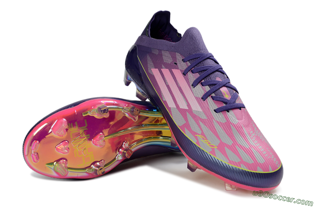 Adidas F50 Elite FG Firm Ground Soccer Cleats - Purple/Vibrant Pink/Rainbow Gradient 3
