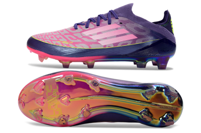Adidas F50 Elite FG Firm Ground Soccer Cleats - Purple/Vibrant Pink/Rainbow Gradient