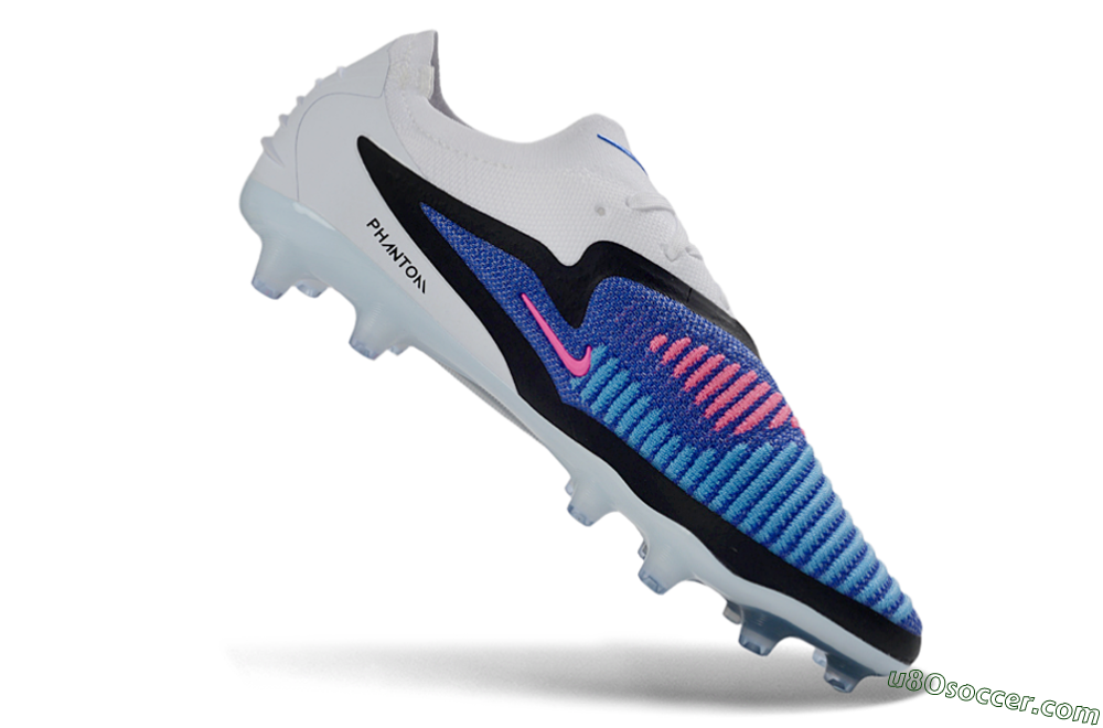 Nike Phantom 6 Elite Low AG Artificial Grass Soccer Cleats - Blue/Electric Blue/Neon Pink 4