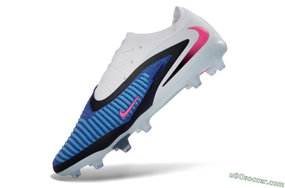 Nike Phantom 6 Elite Low AG Artificial Grass Soccer Cleats - Blue/Electric Blue/Neon Pink 5
