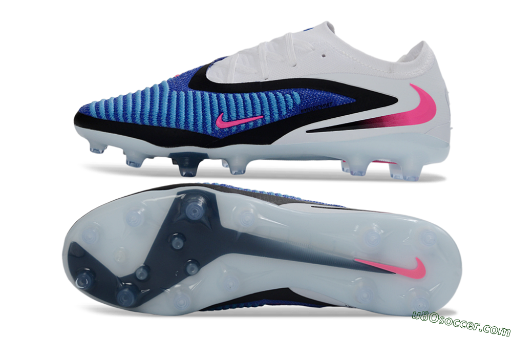 Nike Phantom 6 Elite Low AG Artificial Grass Soccer Cleats - Blue/Electric Blue/Neon Pink 0