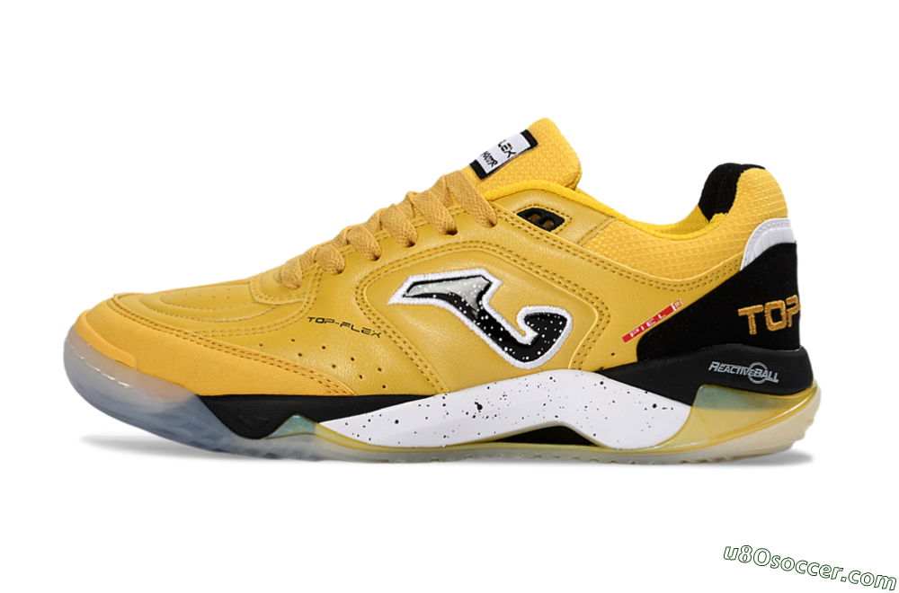 Joma Top Flex IC Indoor & Futsal Soccer Shoes - Yellow/Black/White 2