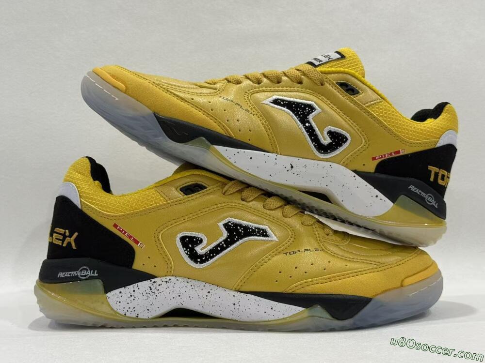 Joma Top Flex IC Indoor & Futsal Soccer Shoes - Yellow/Black/White