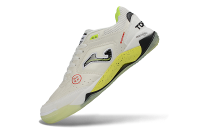 Joma Top Flex IC Indoor & Futsal Soccer Shoes - White/Lime Yellow/Black