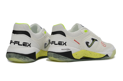 Joma Top Flex IC Indoor & Futsal Soccer Shoes - White/Lime Yellow/Black