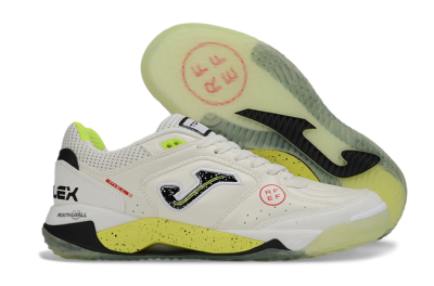 Joma Top Flex IC Indoor & Futsal Soccer Shoes - White/Lime Yellow/Black