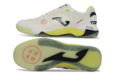 Joma Top Flex IC Indoor & Futsal Soccer Shoes - White/Lime Yellow/Black