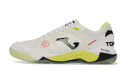 Joma Top Flex IC Indoor & Futsal Soccer Shoes - White/Lime Yellow/Black
