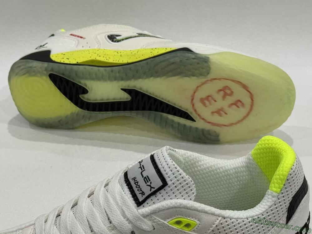 Joma Top Flex IC Indoor & Futsal Soccer Shoes - White/Lime Yellow/Black