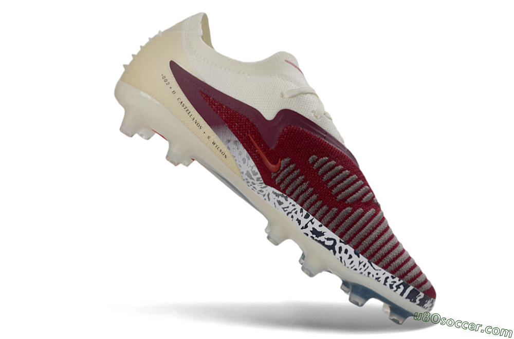 Nike Phantom 6 Elite Low AG Artificial Grass Soccer Cleats - Crimson/Cream/Deep Blue 4