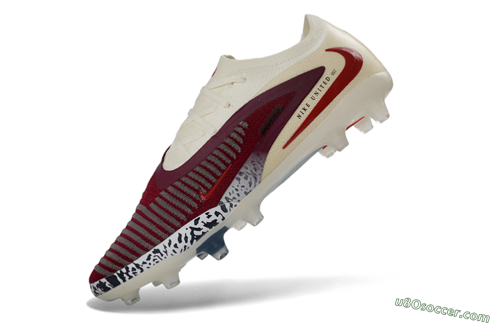 Nike Phantom 6 Elite Low AG Artificial Grass Soccer Cleats - Crimson/Cream/Deep Blue 5