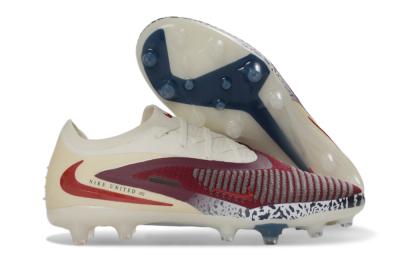 Nike Phantom 6 Elite Low AG Artificial Grass Soccer Cleats - Crimson/Cream/Deep Blue