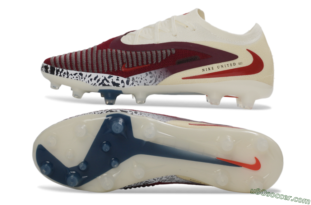 Nike Phantom 6 Elite Low AG Artificial Grass Soccer Cleats - Crimson/Cream/Deep Blue 0