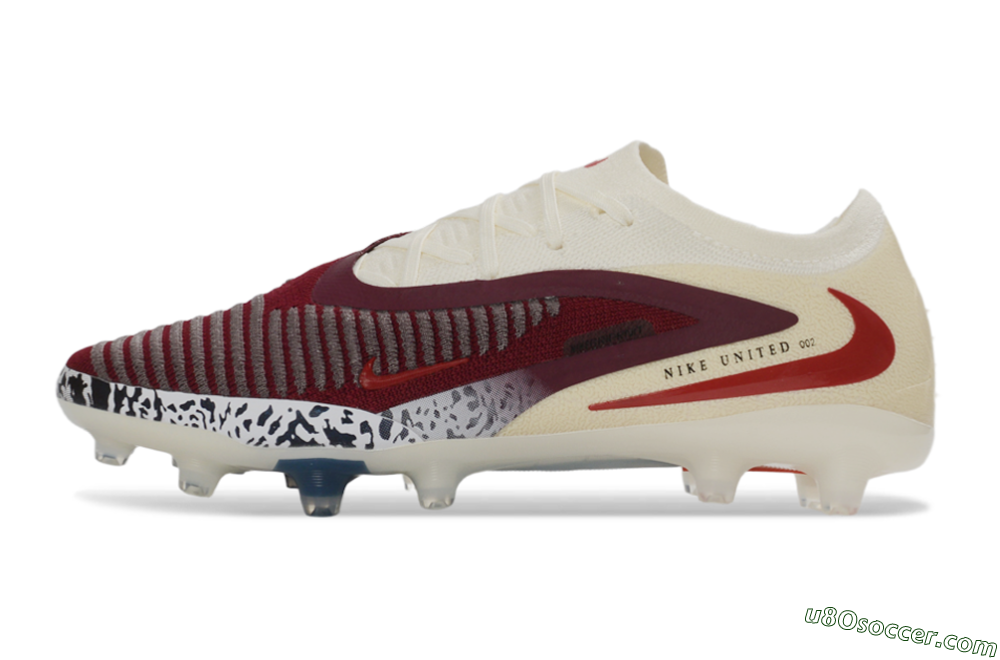 Nike Phantom 6 Elite Low AG Artificial Grass Soccer Cleats - Crimson/Cream/Deep Blue 2