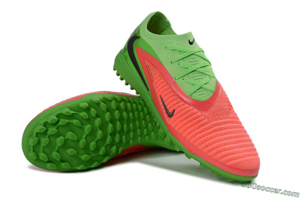 Nike Phantom 6 Elite Low TF Artificial Turf Soccer Shoes - Green/Vibrant Pink/Neon Green 3