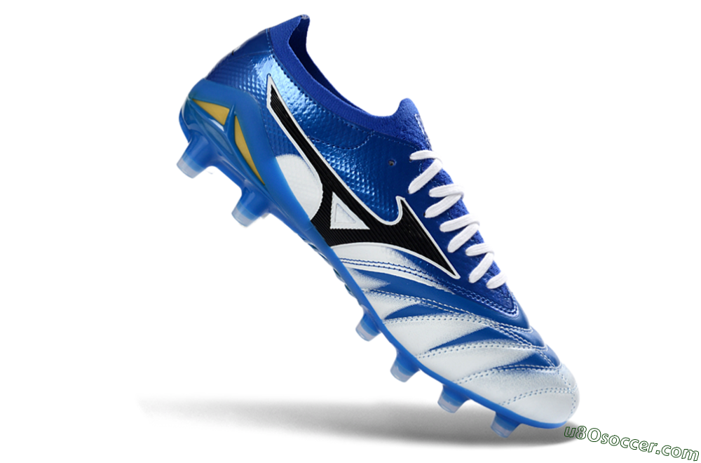 Mizuno Morelia Neo 4 FG Firm Ground Soccer Cleats - Blue/Ice Blue/Golden Yellow 4