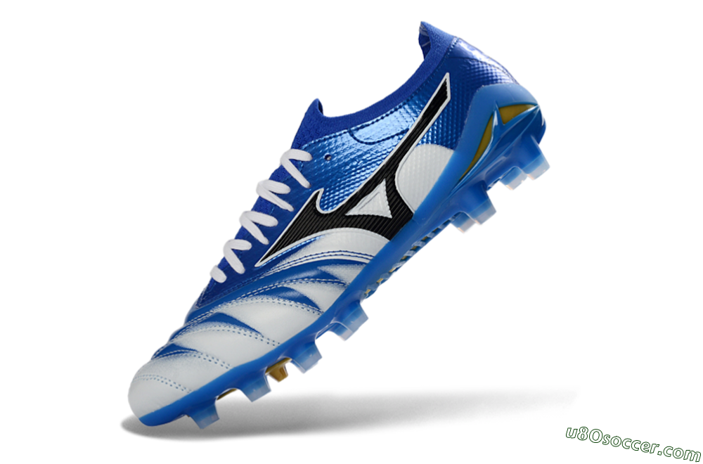 Mizuno Morelia Neo 4 FG Firm Ground Soccer Cleats - Blue/Ice Blue/Golden Yellow 5