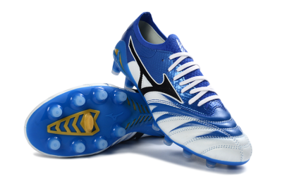 Mizuno Morelia Neo 4 FG Firm Ground Soccer Cleats - Blue/Ice Blue/Golden Yellow
