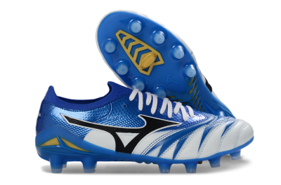 Mizuno Morelia Neo 4 FG Firm Ground Soccer Cleats - Blue/Ice Blue/Golden Yellow