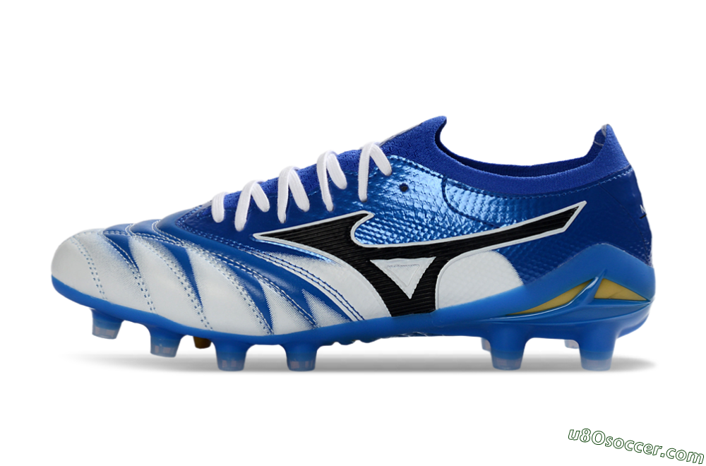 Mizuno Morelia Neo 4 FG Firm Ground Soccer Cleats - Blue/Ice Blue/Golden Yellow 2