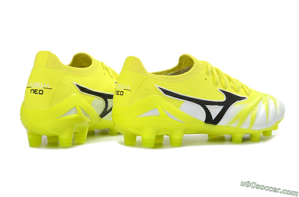 Mizuno Morelia Neo 4 FG Firm Ground Soccer Cleats - Yellow/Vibrant Yellow/Frosty White 6
