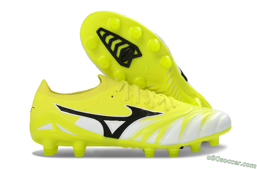 Mizuno Morelia Neo 4 FG Firm Ground Soccer Cleats - Yellow/Vibrant Yellow/Frosty White 1