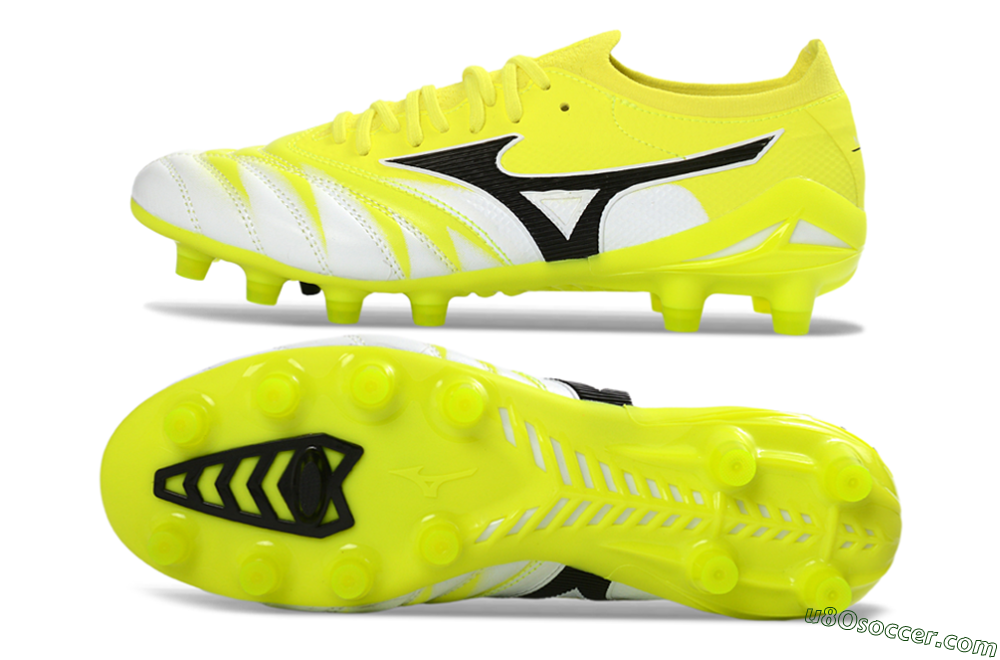 Mizuno Morelia Neo 4 FG Firm Ground Soccer Cleats - Yellow/Vibrant Yellow/Frosty White 0