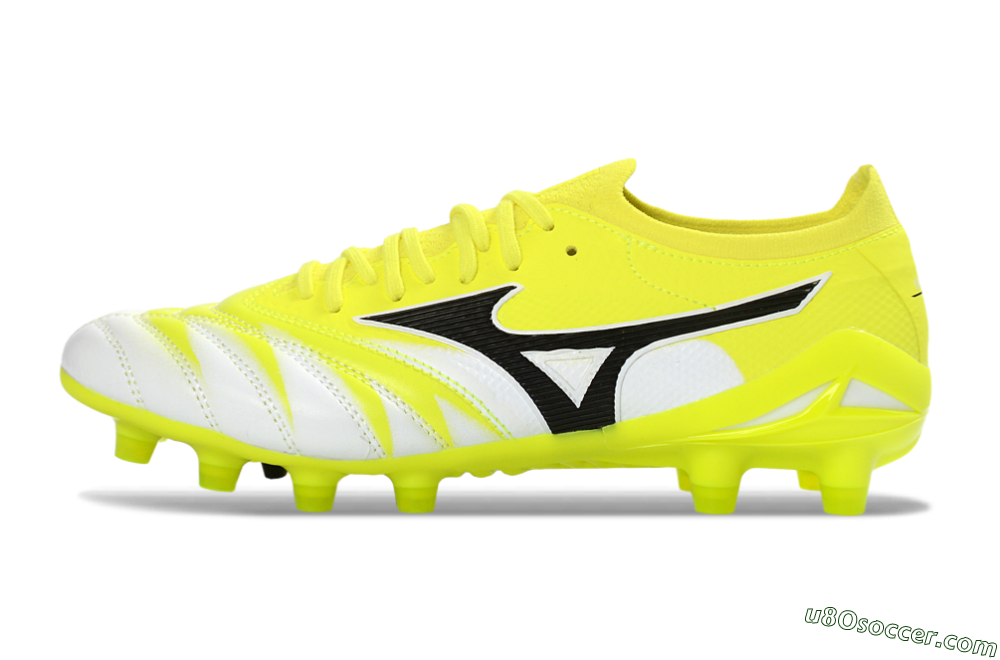 Mizuno Morelia Neo 4 FG Firm Ground Soccer Cleats - Yellow/Vibrant Yellow/Frosty White 2