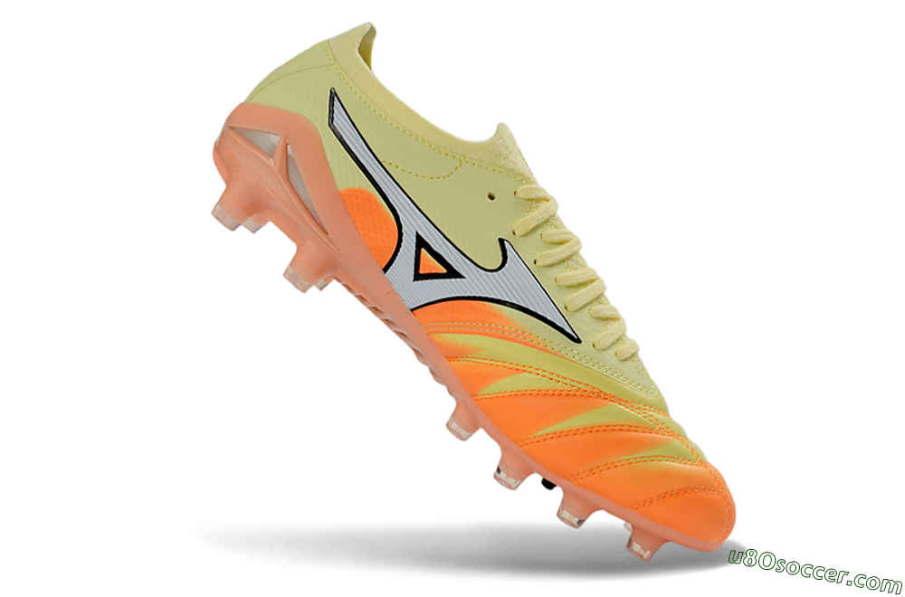 Mizuno Morelia Neo 4 FG Firm Ground Soccer Cleats - Yellow/Bright Orange/Soft Pink 4