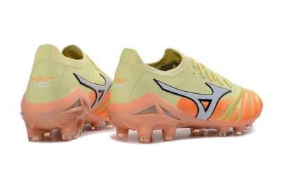 Mizuno Morelia Neo 4 FG Firm Ground Soccer Cleats - Yellow/Bright Orange/Soft Pink