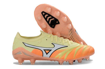 Mizuno Morelia Neo 4 FG Firm Ground Soccer Cleats - Yellow/Bright Orange/Soft Pink