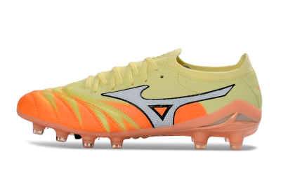 Mizuno Morelia Neo 4 FG Firm Ground Soccer Cleats - Yellow/Bright Orange/Soft Pink