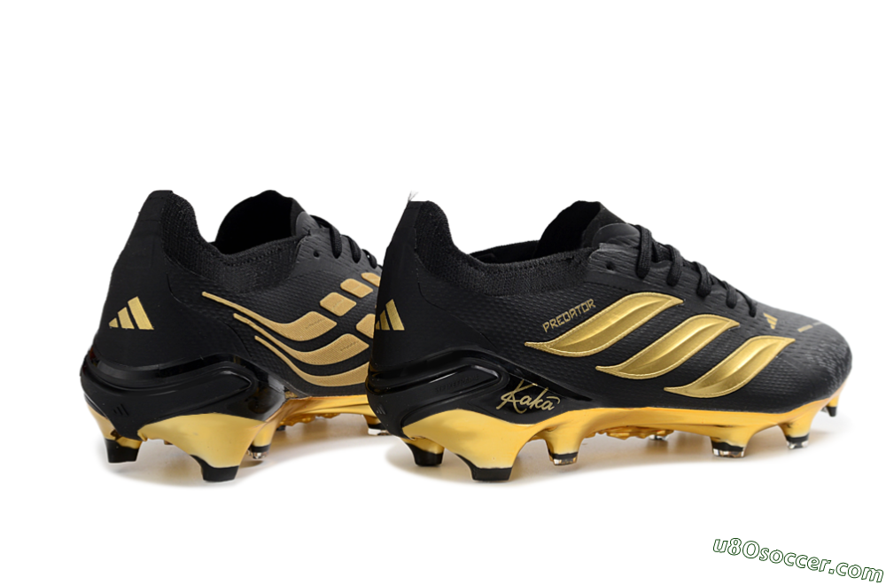 Kaka x Adidas Predator 26 Elite FG Firm Ground Soccer Cleats - Black/Metallic Gold/High Gloss Black 6
