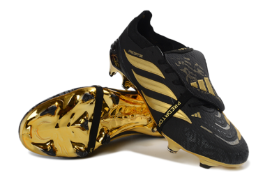 Kaka x Adidas Predator 26 Elite Fold-Over Tongue FG Firm Ground Soccer Cleats - Black/Gold Accent/Black Base