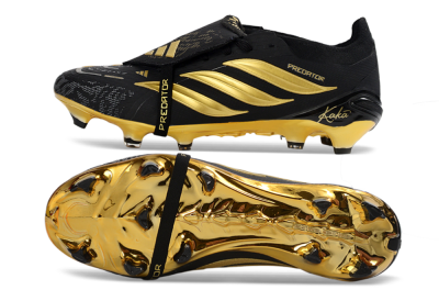 Kaka x Adidas Predator 26 Elite Fold-Over Tongue FG Firm Ground Soccer Cleats - Black/Gold Accent/Black Base
