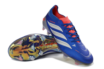 Adidas Predator 26 Elite FG Firm Ground Soccer Cleats - Blue/Vibrant Blue/Fiery Red