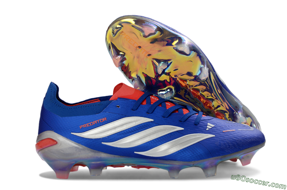 Adidas Predator 26 Elite FG Firm Ground Soccer Cleats - Blue/Vibrant Blue/Fiery Red 1