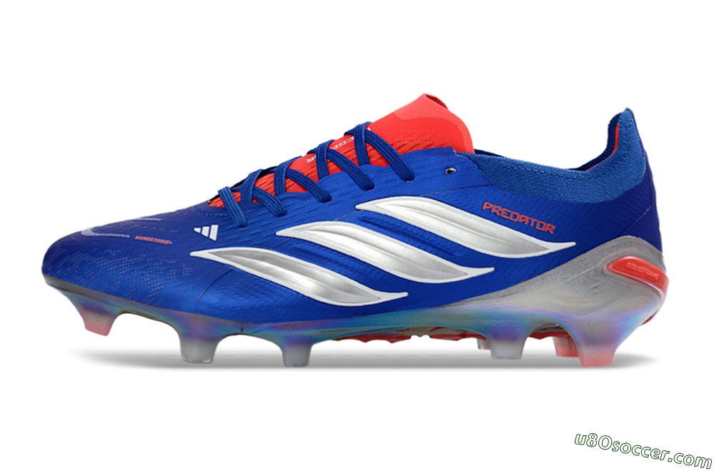 Adidas Predator 26 Elite FG Firm Ground Soccer Cleats - Blue/Vibrant Blue/Fiery Red 2