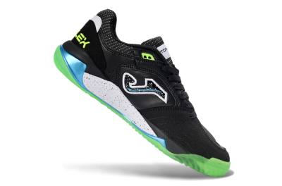 Joma Top Flex IC Indoor & Futsal Soccer Shoes - Black/Fluorescent Green/Blue